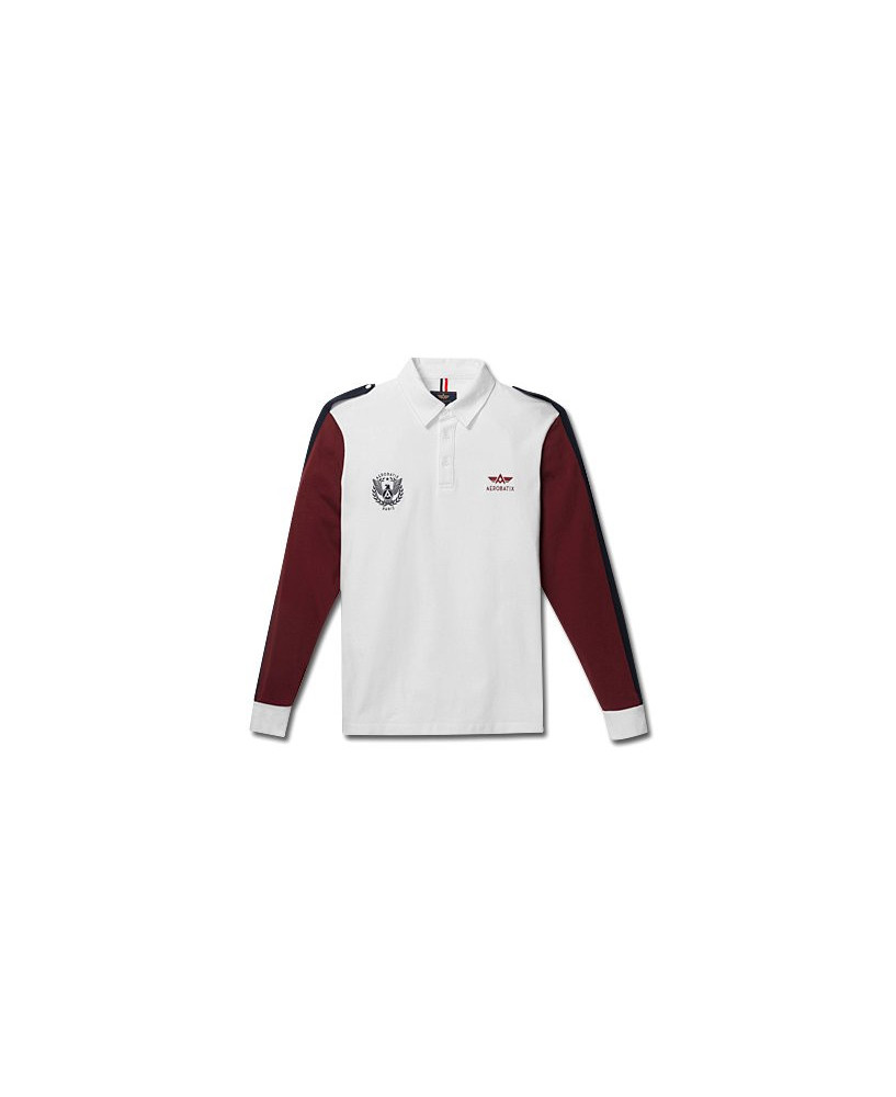 Polo blanc manches longues JET - Taille L