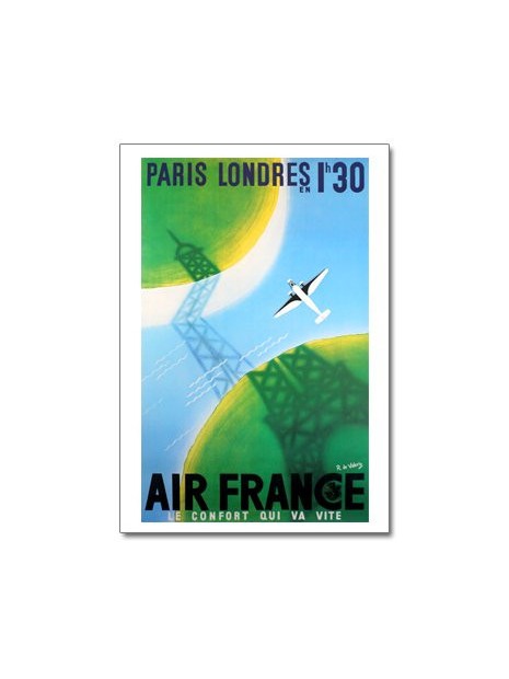 Affiche Air France, Paris-Londres : 1h30