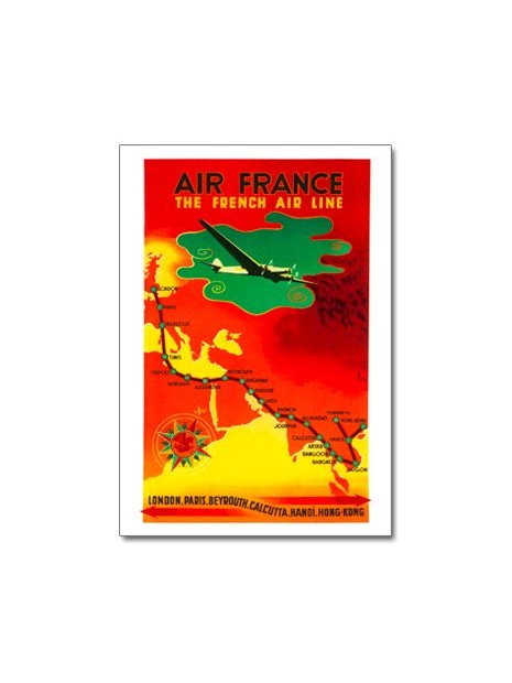 Carte postale Air France, The French Air Line