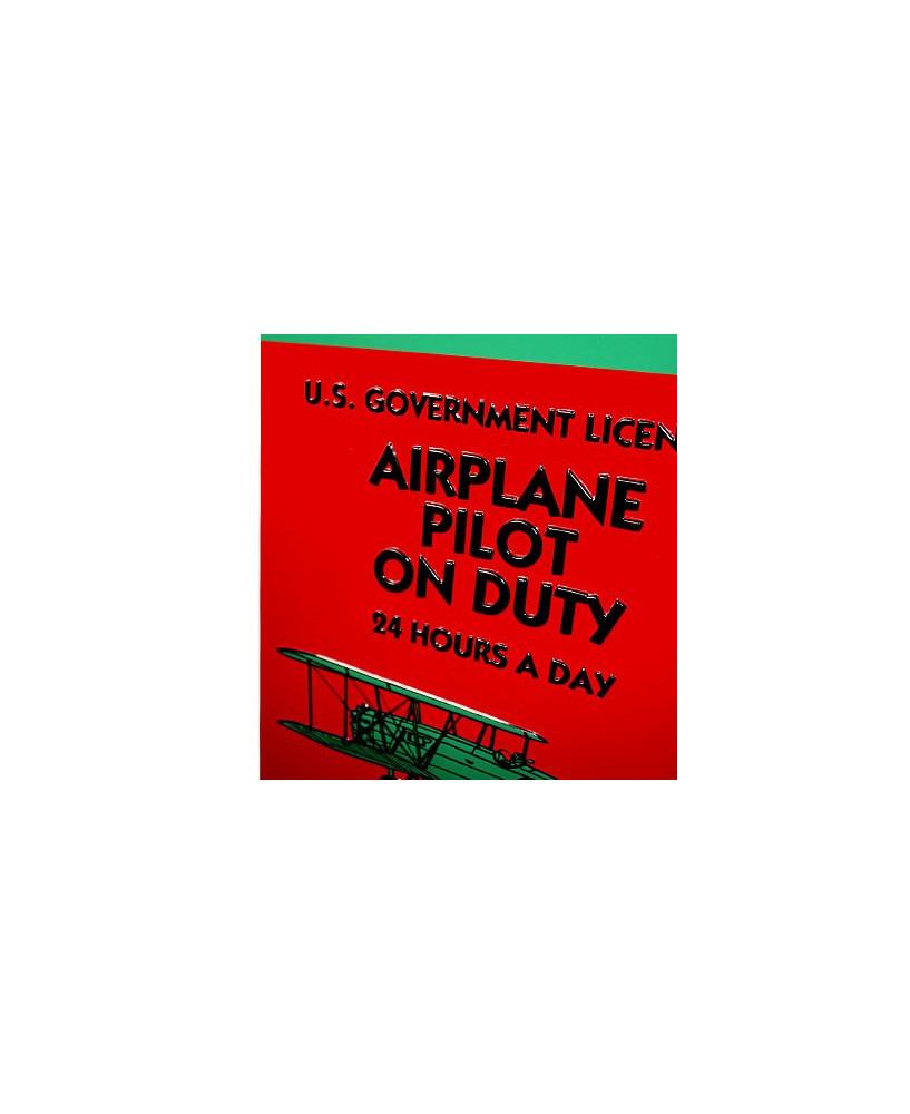 Plaque décorative en relief Airplane Pilot on Duty
