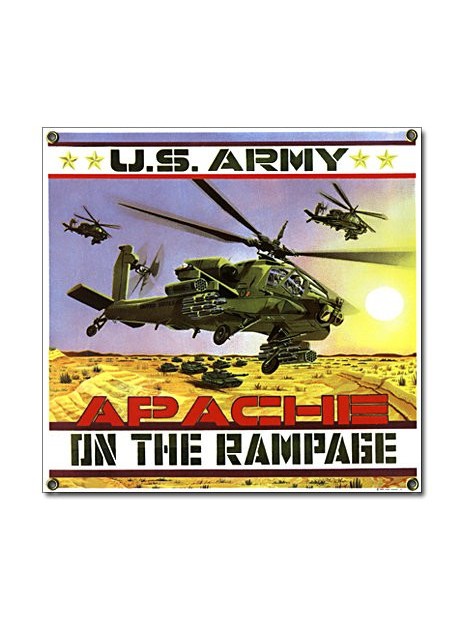 Plaque émaillée Apache on the rampage
