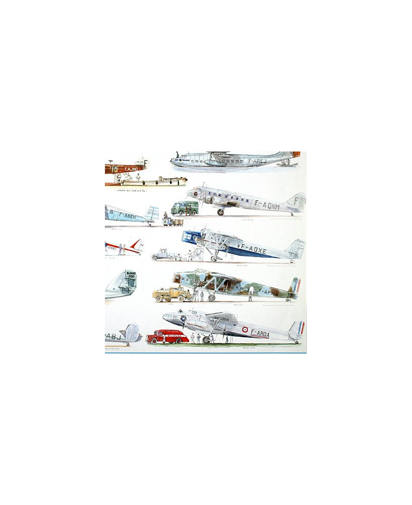 Poster Avions commerciaux Français