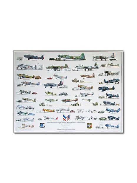 Poster Avions américains aux couleurs françaises (1)