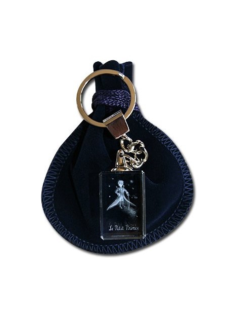 Porte-clés bloc de verre Petit Prince en tenue de gala