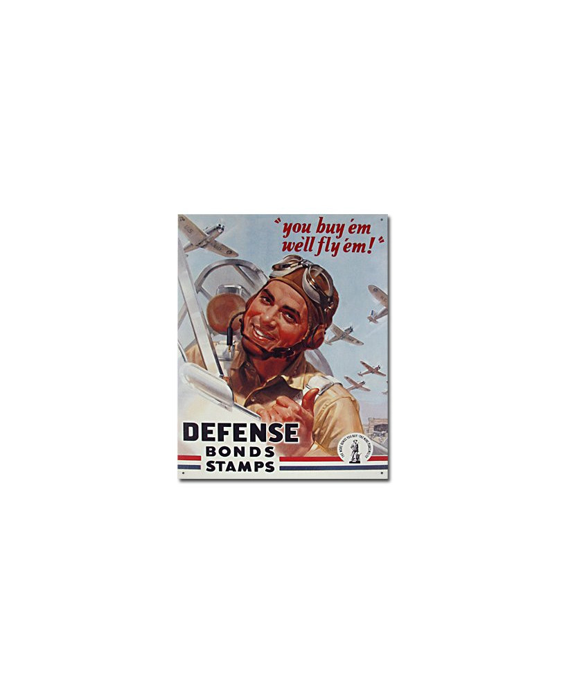 Plaque décorative peinte Defense bonds stamps