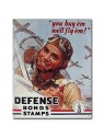 Plaque décorative peinte Defense bonds stamps