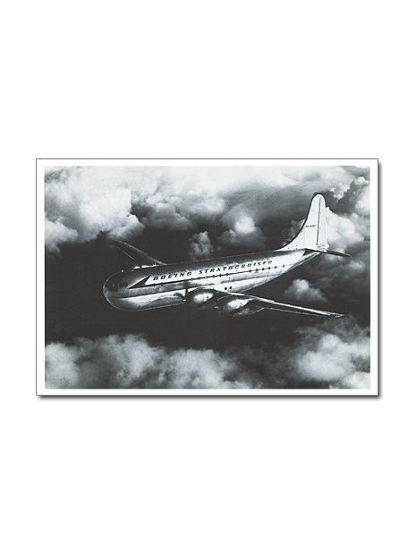 Carte postale noir et blanc - 18 - Boeing 377 Stratocruiser