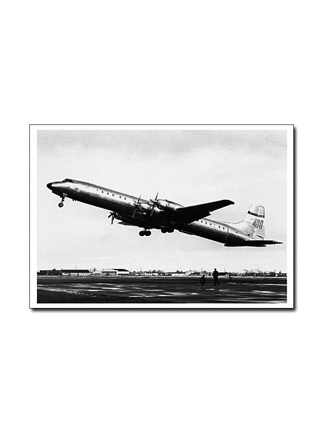 Carte postale noir et blanc - 27 - Canadair CL44
