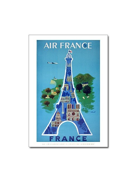 Affiche Air France, Paris - Tour Eiffel (petit modèle)