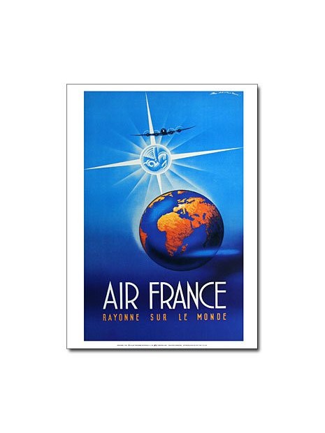 Affiche Air France, Rayonne sur le monde (petit modèle)