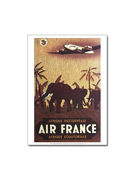 Affiche Air France, Afrique occidentale / Afrique équatoriale (petit modèle)