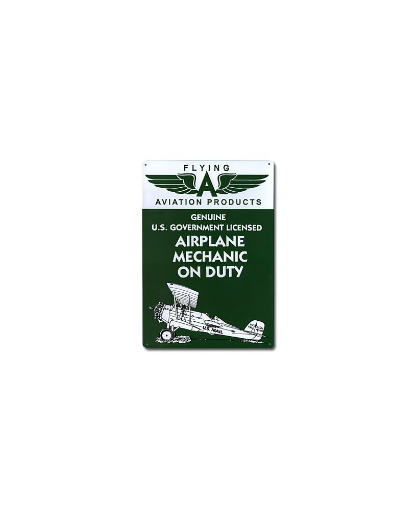 Plaque décorative en relief Airplane Mechanic on Duty