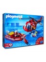 Les sauveteurs, l'hélicoptère et le bateau pneumatique Playmobil®