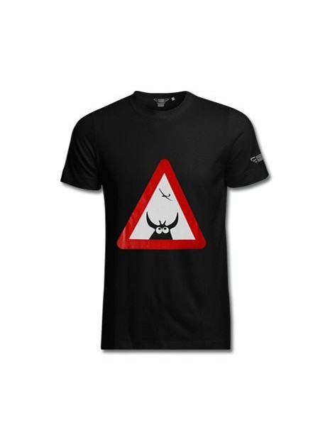 Tee-shirt Attention à la vache ! - Noir / Aviation Passion - Taille L