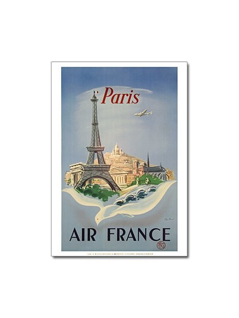 Affiche Air France, Paris "Colombe" (petit modèle)