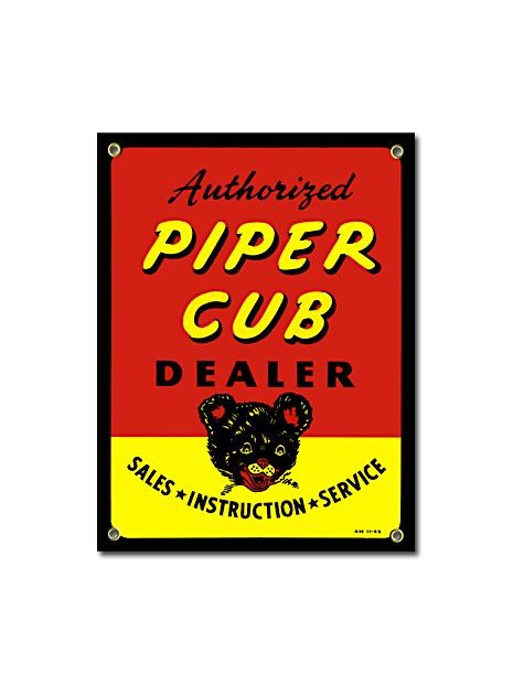Plaque émaillée Piper Cub Dealer