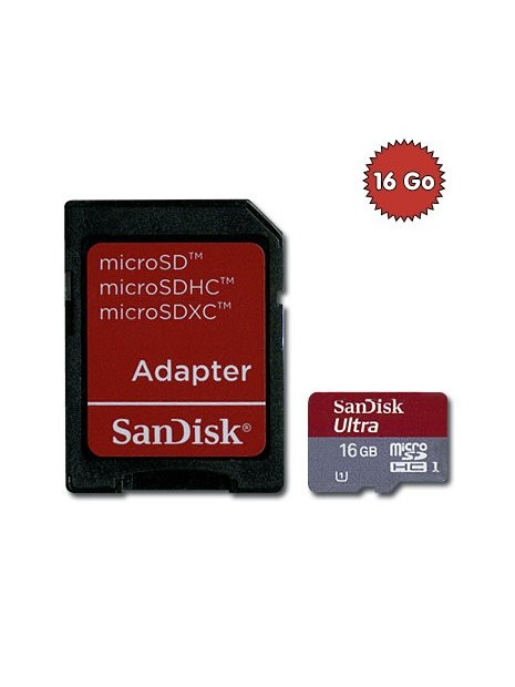 Carte microSD HC 16 Go pour caméra GoPro