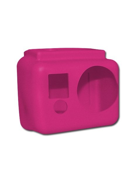 Coque de protection silicone rose pour caméra GoPro