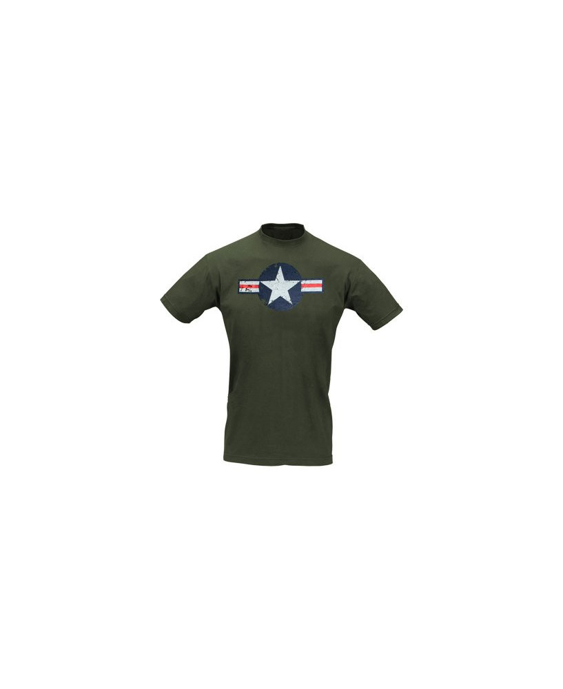 Tee-shirt cocarde américaine WW II kaki - Taille L