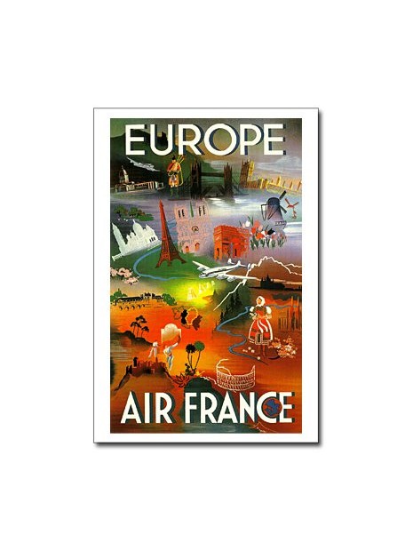 Carte postale Air France, Europe