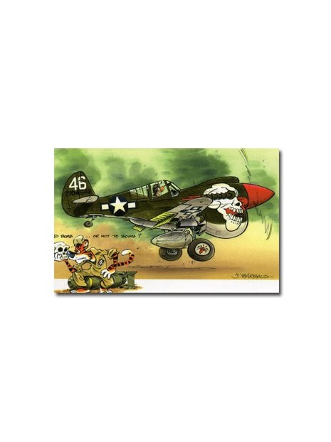 Carte postale humoristique Curtiss P40N Warhawk