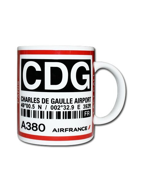 Mug bag-tag C.D.G. - Air France Paris