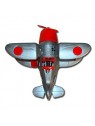 Avion vintage gris et rouge