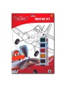 Set de coloriage Planes - Avec 1 palette de 6 couleurs à l'eau et 1 pinceau