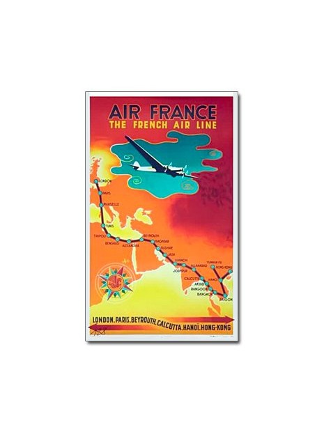 Affiche Air France, The French Air Line (petit modèle)