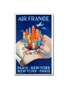 Affiche Air France, Paris - New York - Paris (petit modèle)